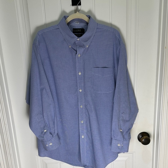 Lauren Ralph Lauren Light Blue Casual Button-Down Shirt - Picture 1 of 4